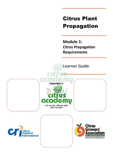 Citrus Plant Propagation Learner Guide