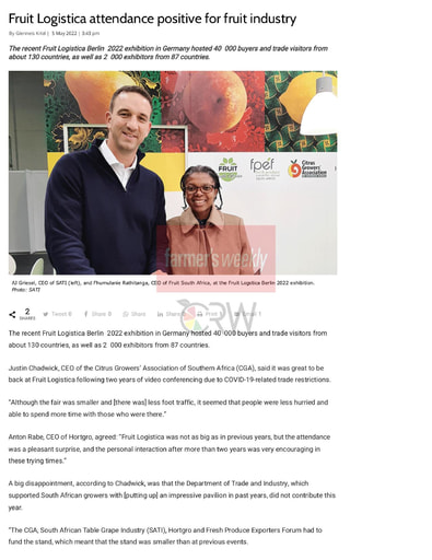 Fruit Logistica attendance positive for fruit industry