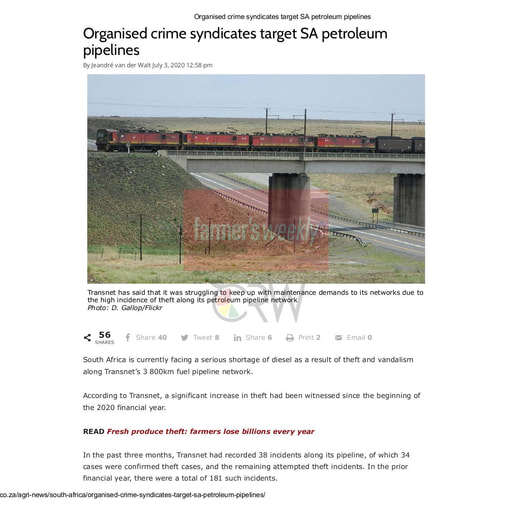 Organised crime syndicates target SA petroleum pipelines